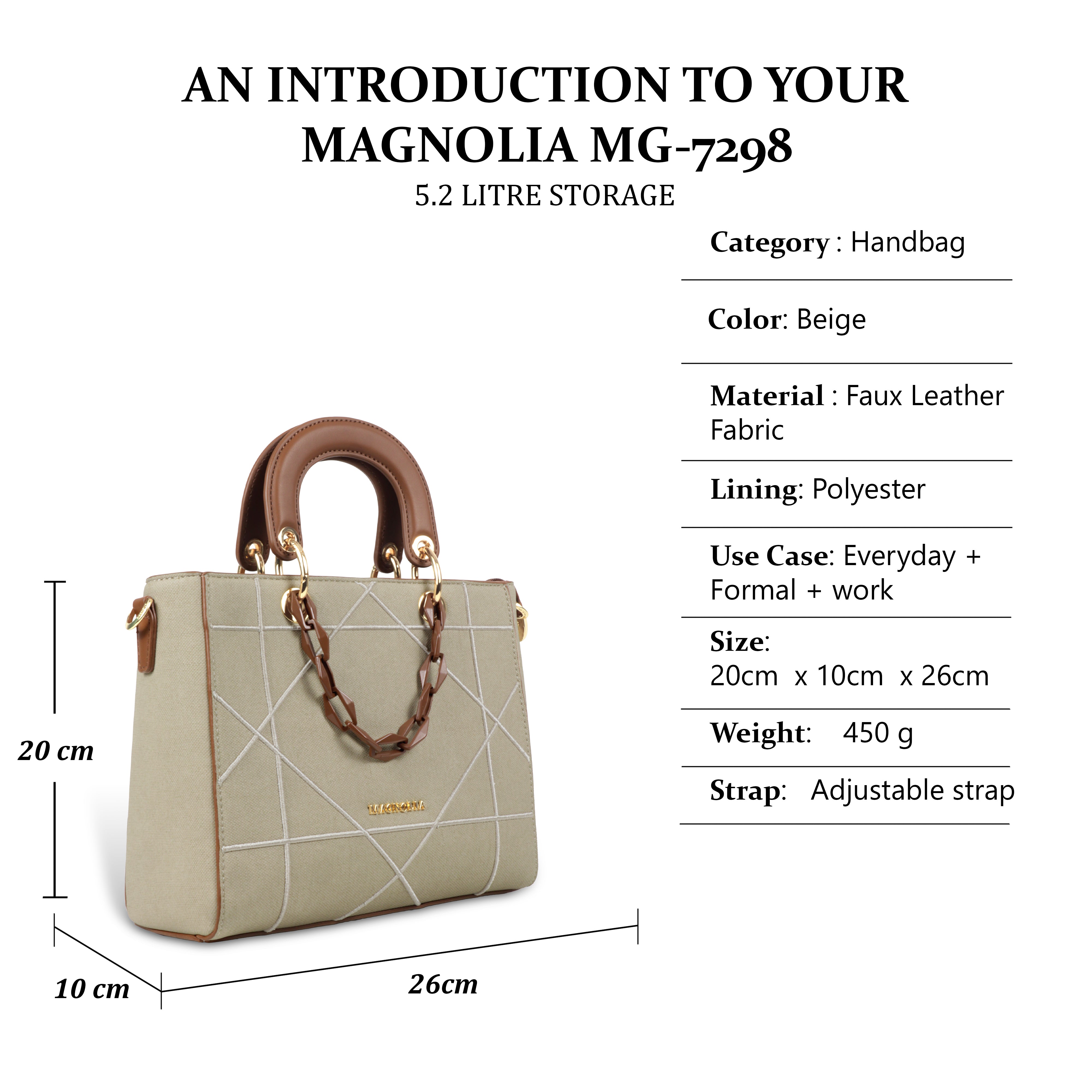 Magnolia Luxury Handbag Trendy Women's Shoulder & Hand Carry Bag