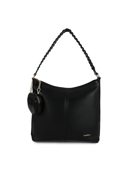 Magnolia PU Leather Women Black Tote Bag