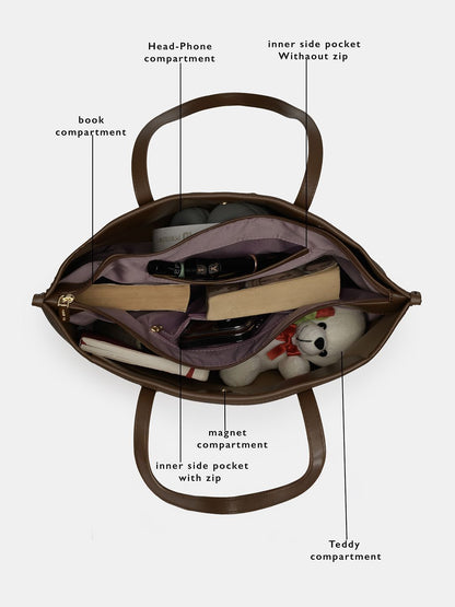Magnolia Tote Bag – Stylish & Spacious Handbag with PU Leather Straps