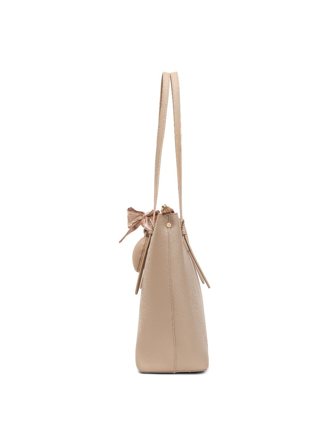 Magnolia Beige Solid One Size PU Leather Tote