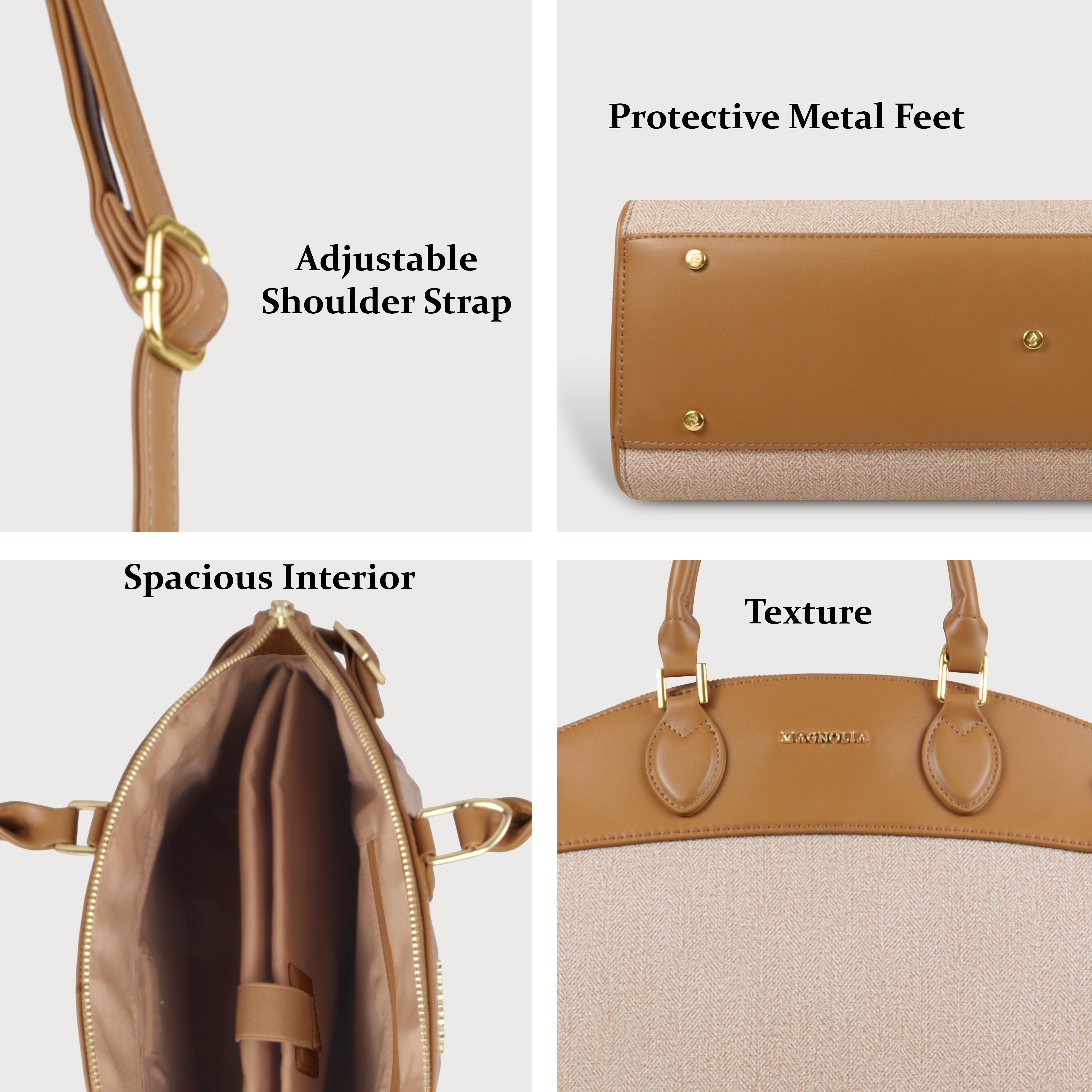 Trendy Leather Tote Bag with Detachable Shoulder Strap & Spacious Interior