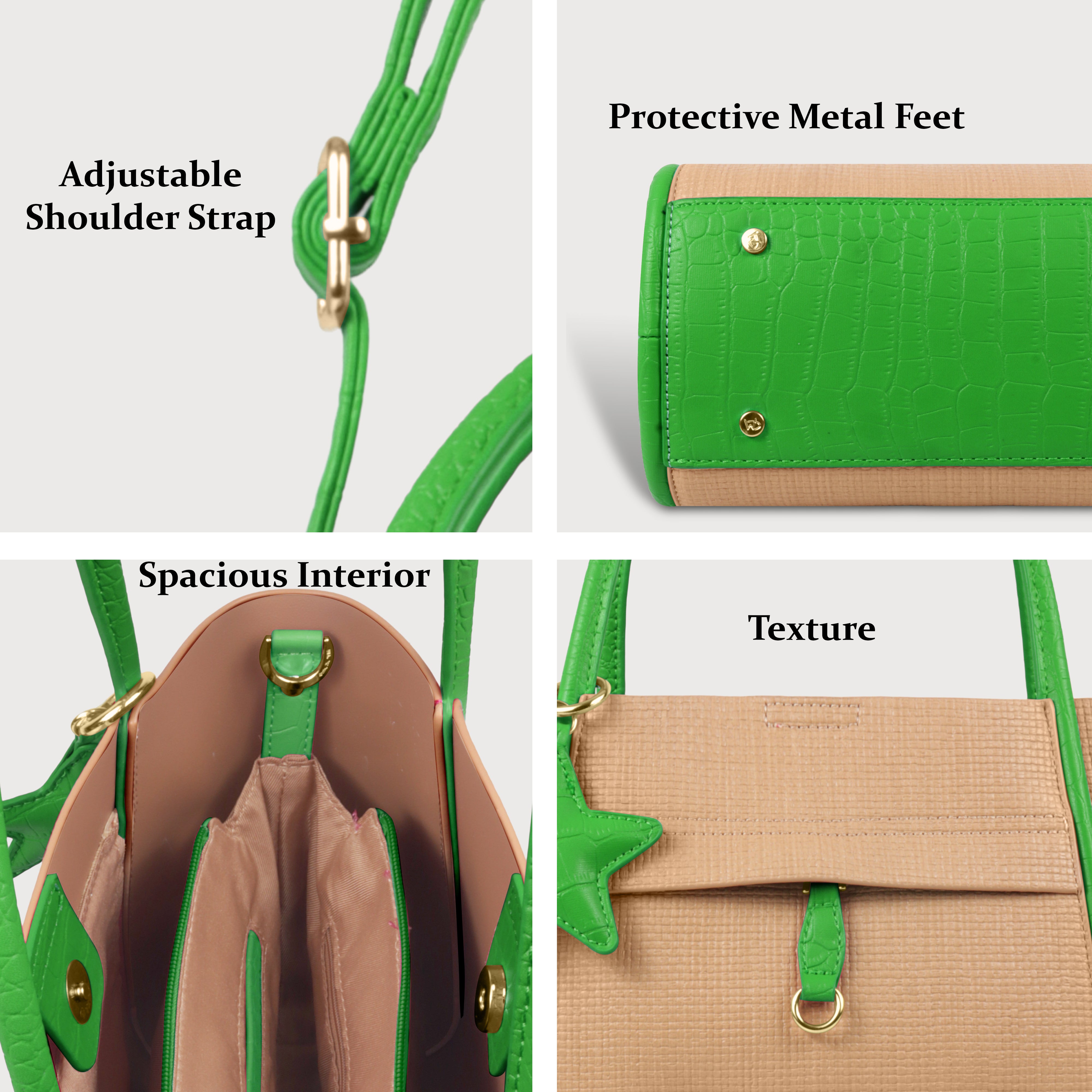 Premium Tote Handbag with Star Charm & Dual Handle Design