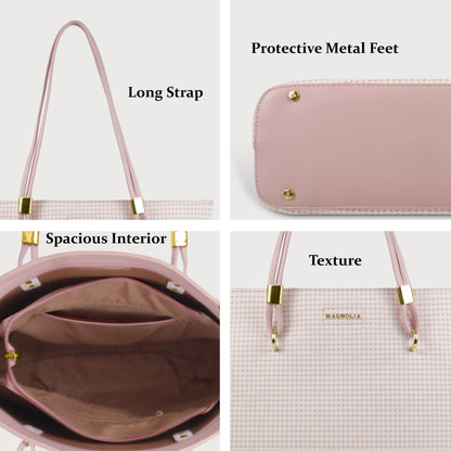 Magnolia Stylish Textured Tote Bag for Women with Spacious Compartments