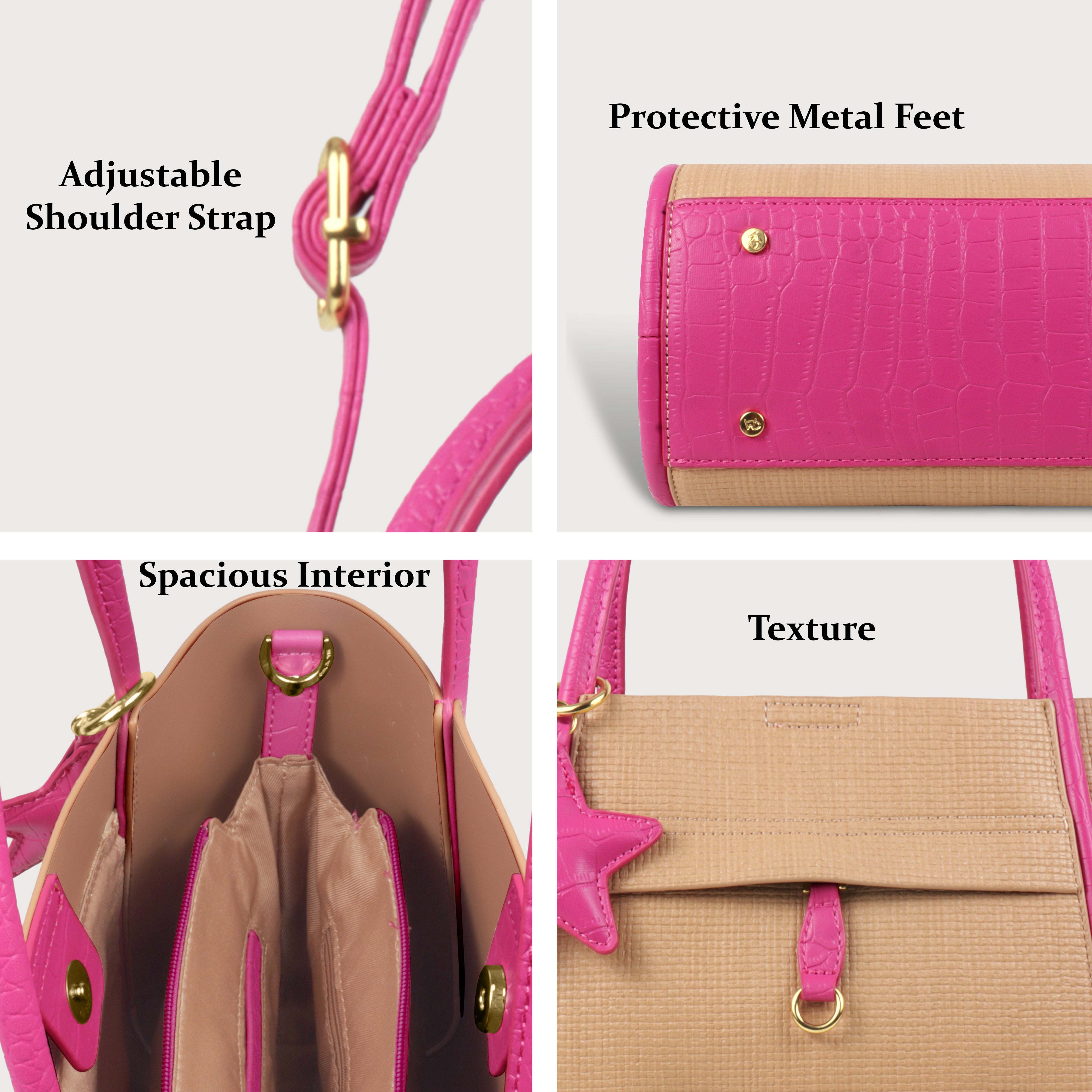 Premium Tote Handbag with Star Charm & Dual Handle Design