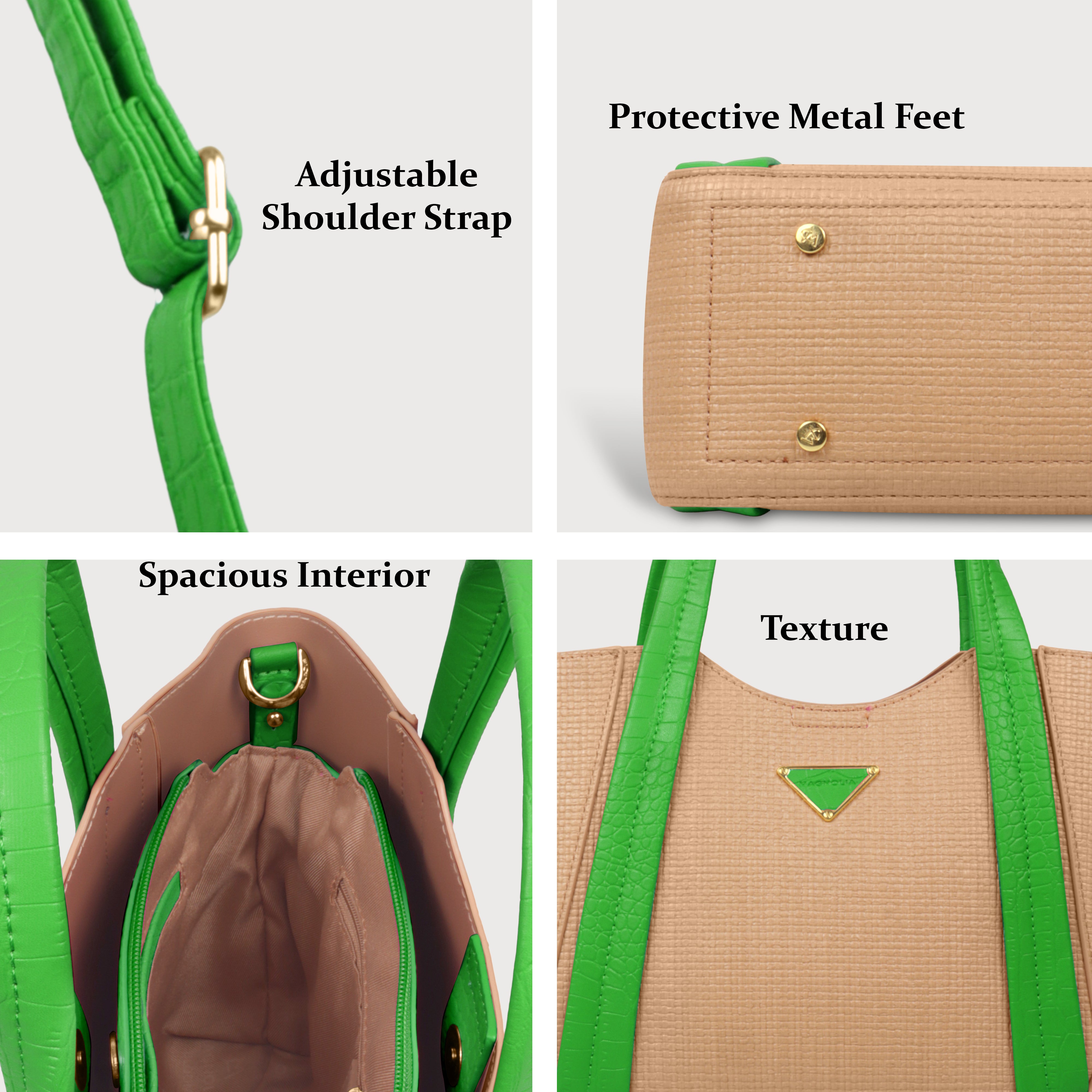 Trendy Leather Tote Bag with Detachable Shoulder Strap & Spacious Interior