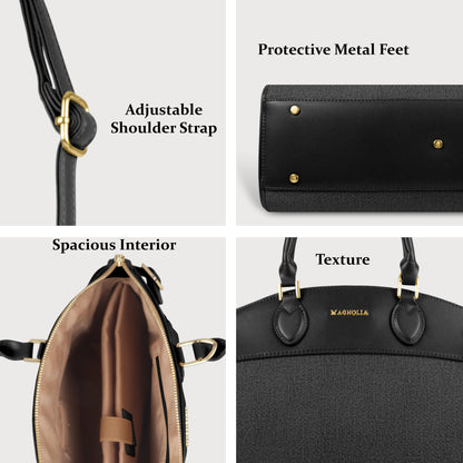 Trendy Leather Tote Bag with Detachable Shoulder Strap & Spacious Interior