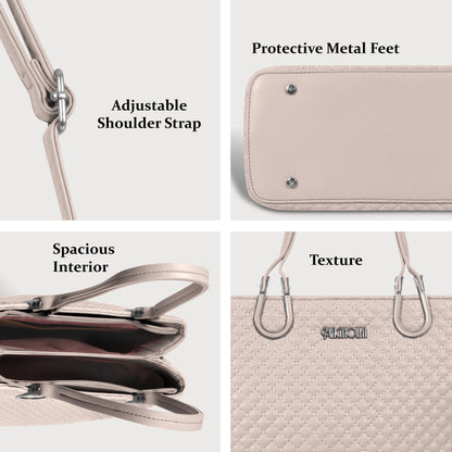 Magnolia Dusty Rose Quilted Faux Leather Handbag for Women | 10.5L Elegant Everyday & Office Shoulder Bag