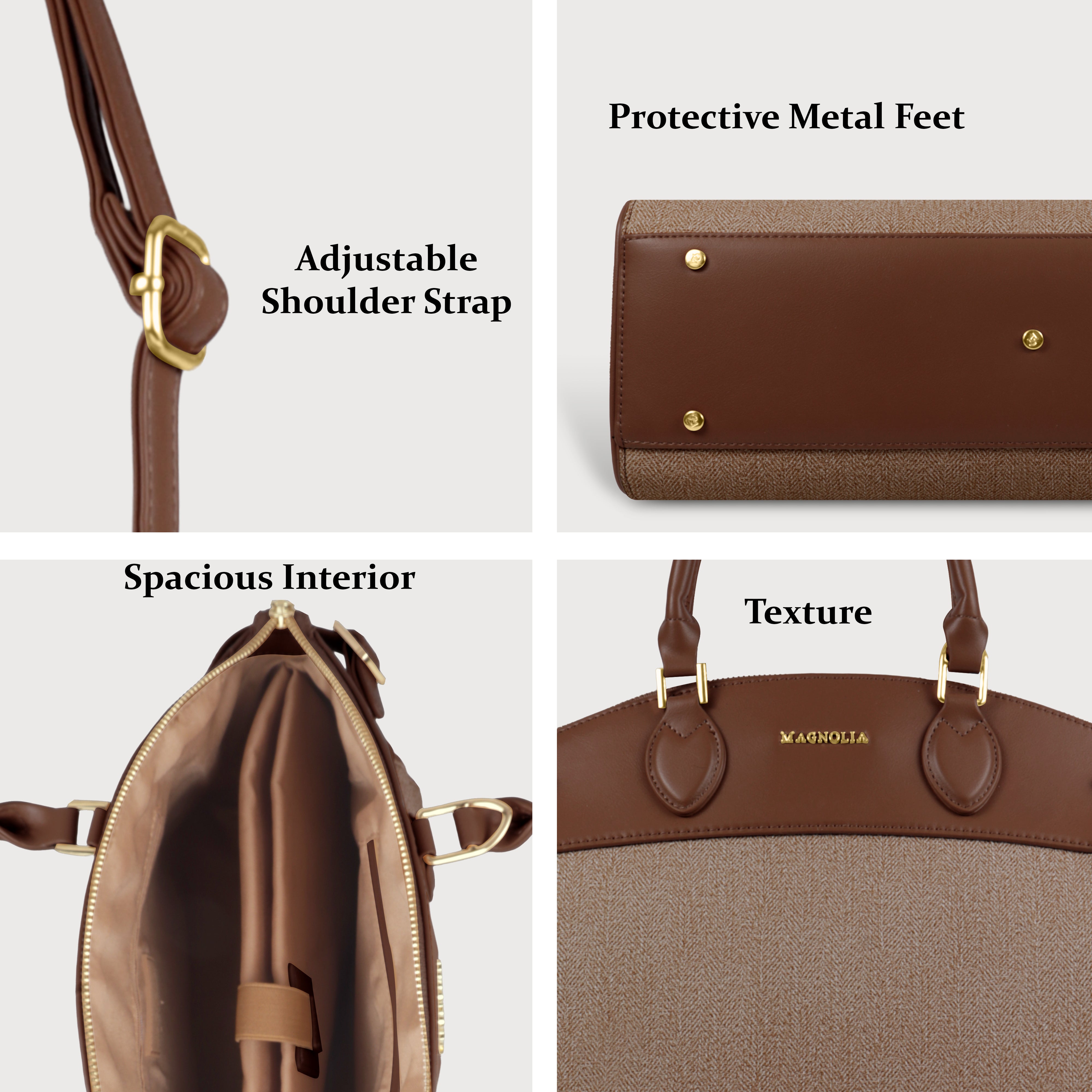 Trendy Leather Tote Bag with Detachable Shoulder Strap & Spacious Interior