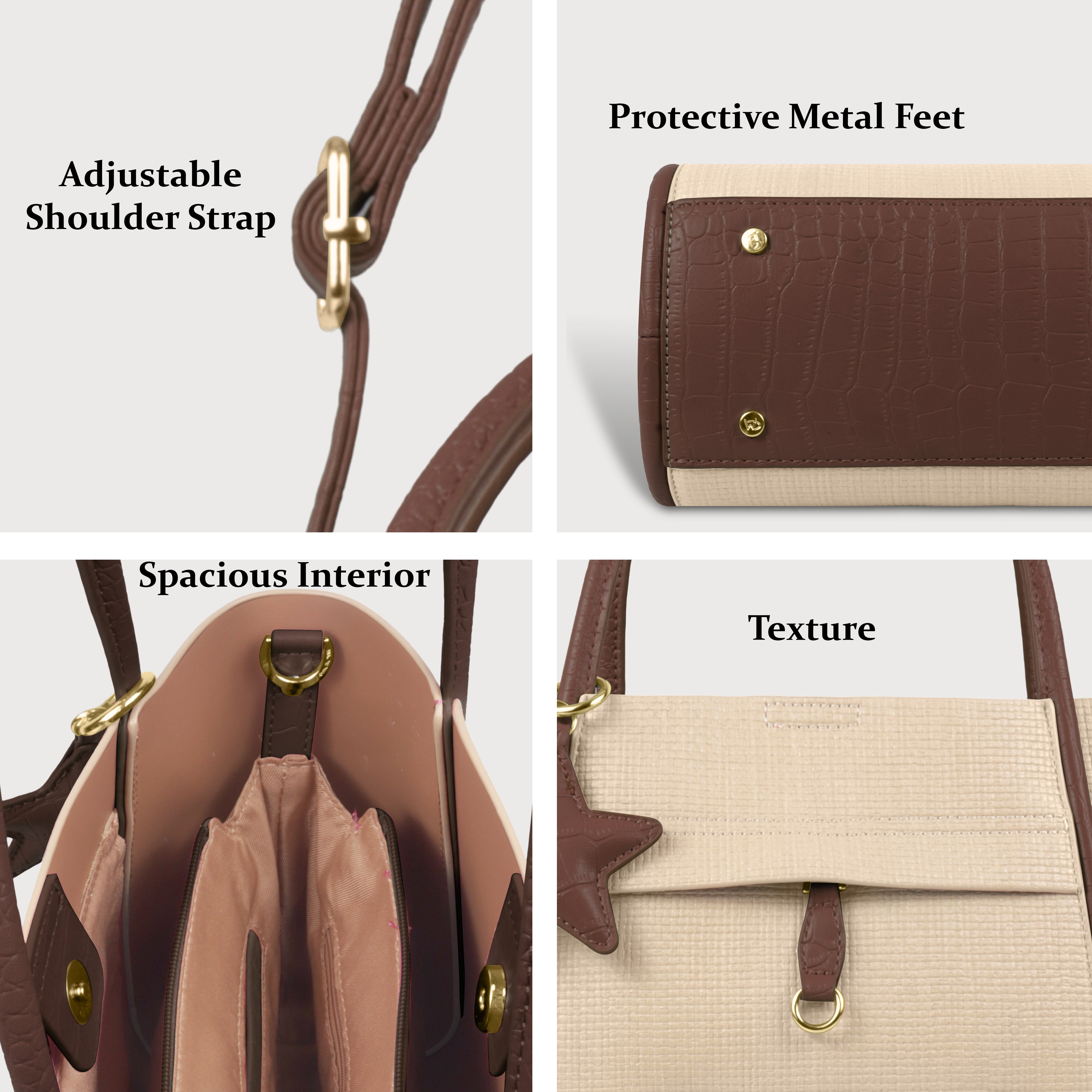 Premium Tote Handbag with Star Charm & Dual Handle Design