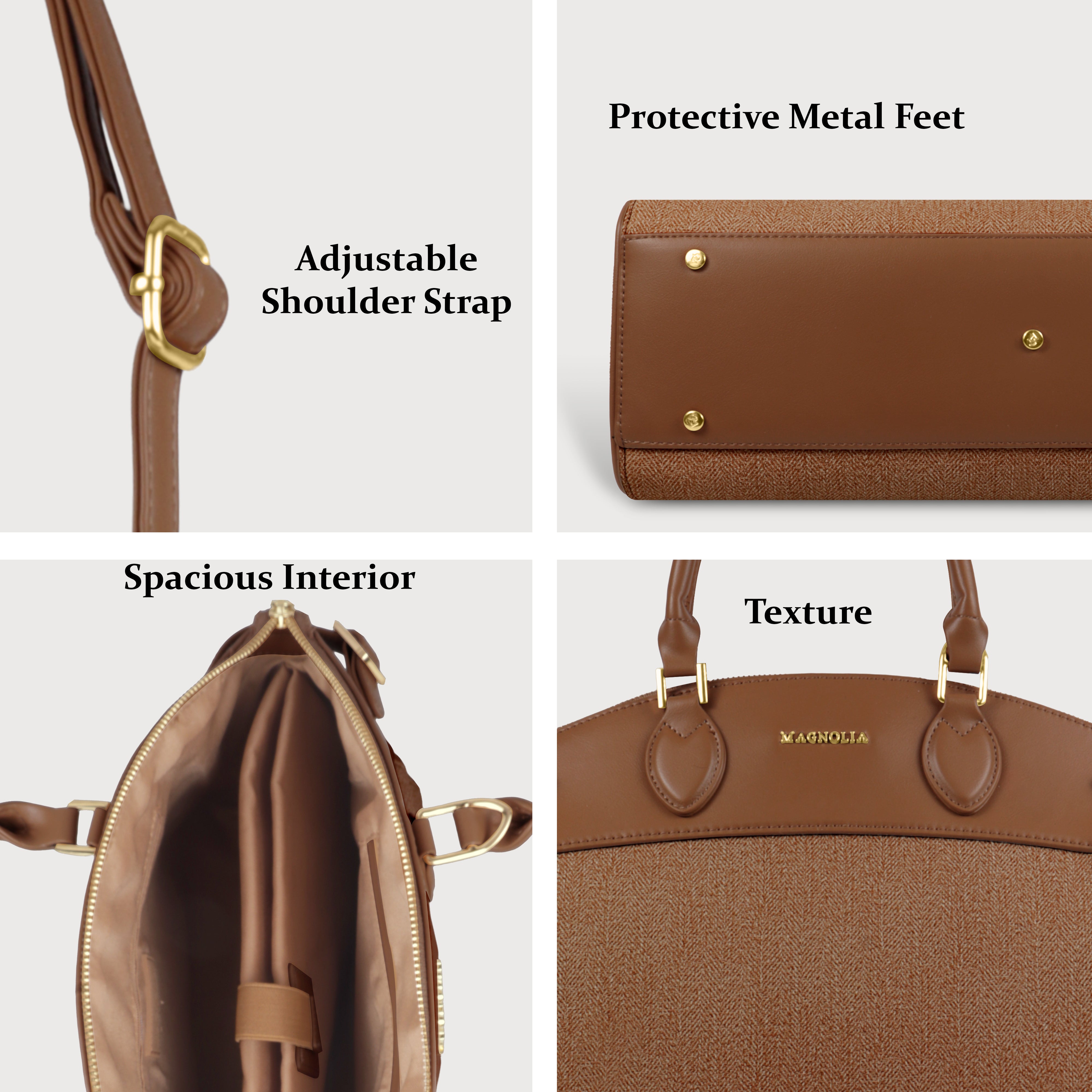 Trendy Leather Tote Bag with Detachable Shoulder Strap & Spacious Interior