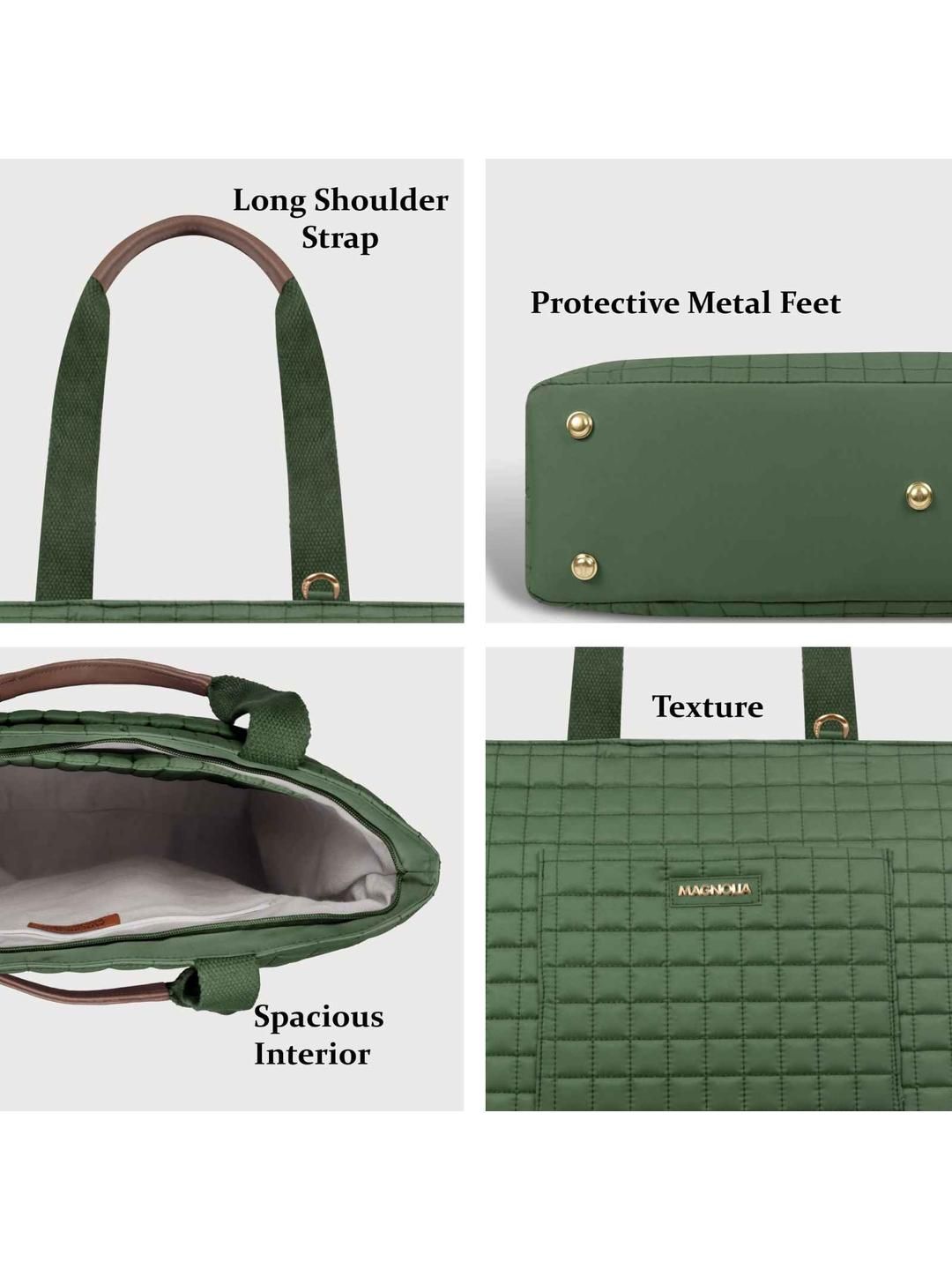 Magnolia Women Green Tote Bag