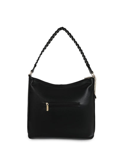 Magnolia PU Leather Women Black Tote Bag