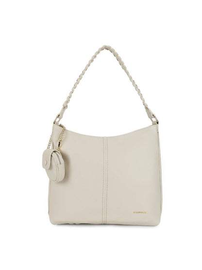 Magnolia PU Leather Women Beige Tote Bag